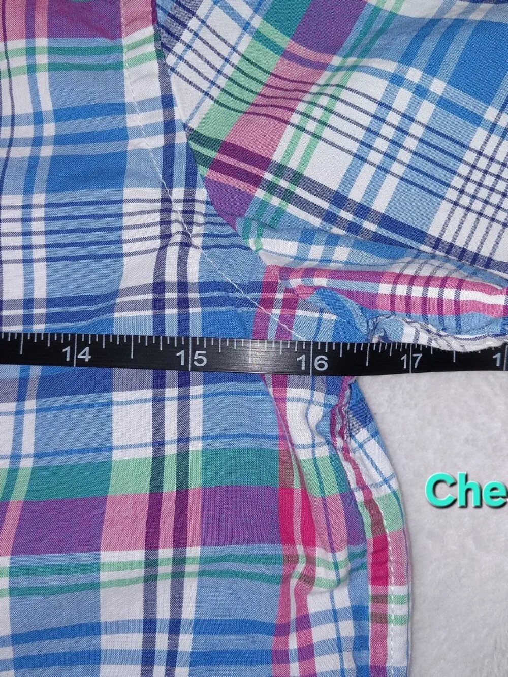 Ralph Lauren Boys Plaid Button Down Shirt Size M 10/12 Blue Green Preppy Coastal